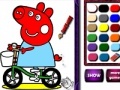 Joc Piggy on bike. Coloring