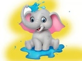 Joc Coloring Book: Elephant Spraying Water