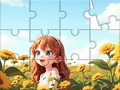 Joc Jigsaw Puzzle: Sunflower Girl