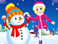 Joc Winter Snowman and Girl