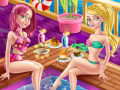 Joc Elsa and Anna Yacht pool Party