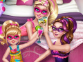 Joc Super Barbie pyjamas party