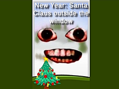 Joc New Year: Santa Claus outside the window