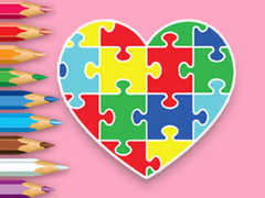 Joc Coloring Book: Heart Jigsaw