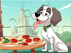 Joc Jigsaw Puzzle: Dog Eating Pizza