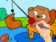 Joc Coloring Book: Fishing Squirrel