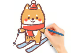 Joc Coloring Book: Skiing Puppy