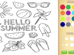 Joc Hello Summer Coloring Book for Kids