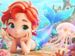 Joc Jigsaw Puzzle: Chibi Mermaid Marshmallow Jellyfish