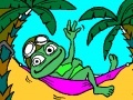 Joc Coloring: Crazy frog in a hammock