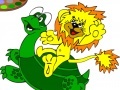 Joc Lion cub and a large turtle