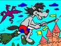 Joc Coloring: Wolf on a broomstick